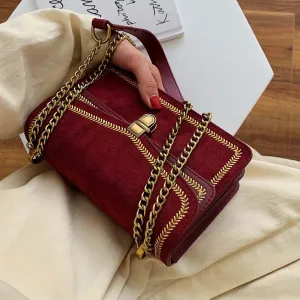 Schrubbenleder Querbody-Taschen für Damen 2020 Kette Schulter Messenger Tasche Dame Reise Luxus Handtaschen und Geldbörsen Fashion Nova Taschen