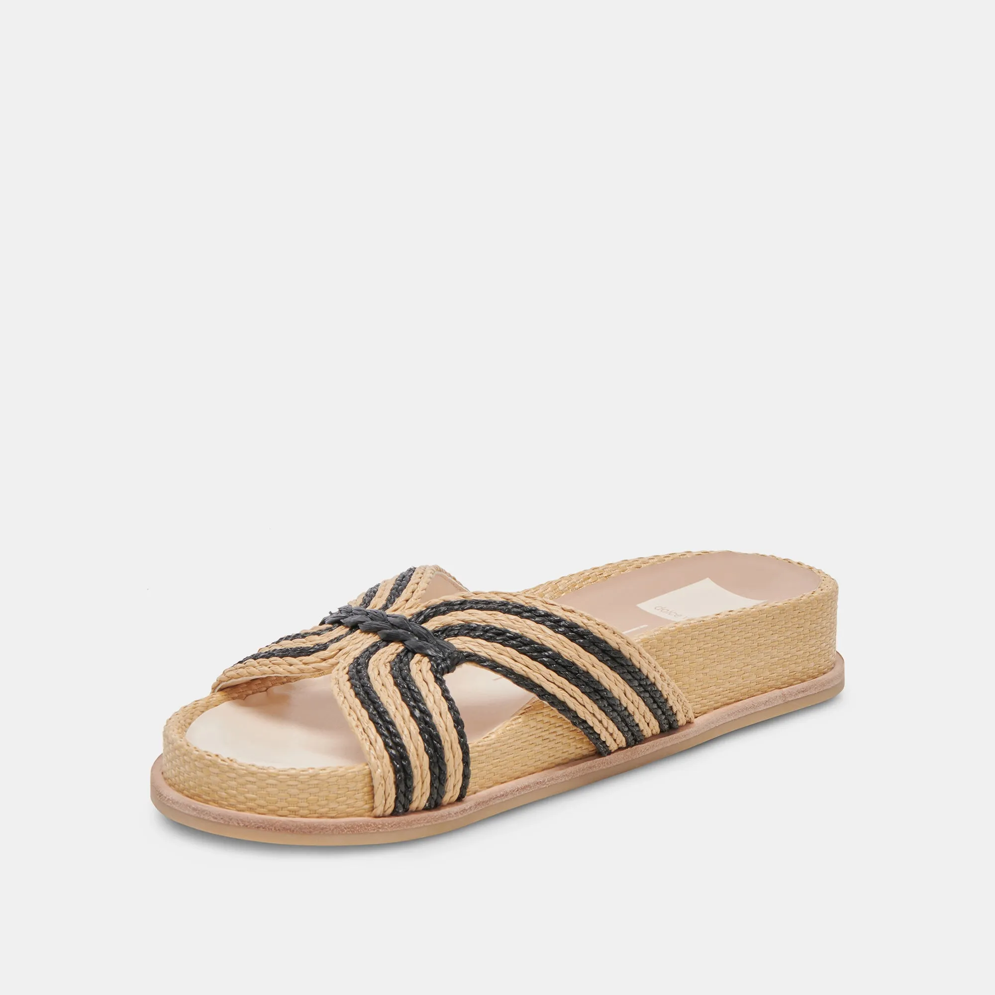 SELDA SANDALEN NATUR RAFFIA SCHWARZ
