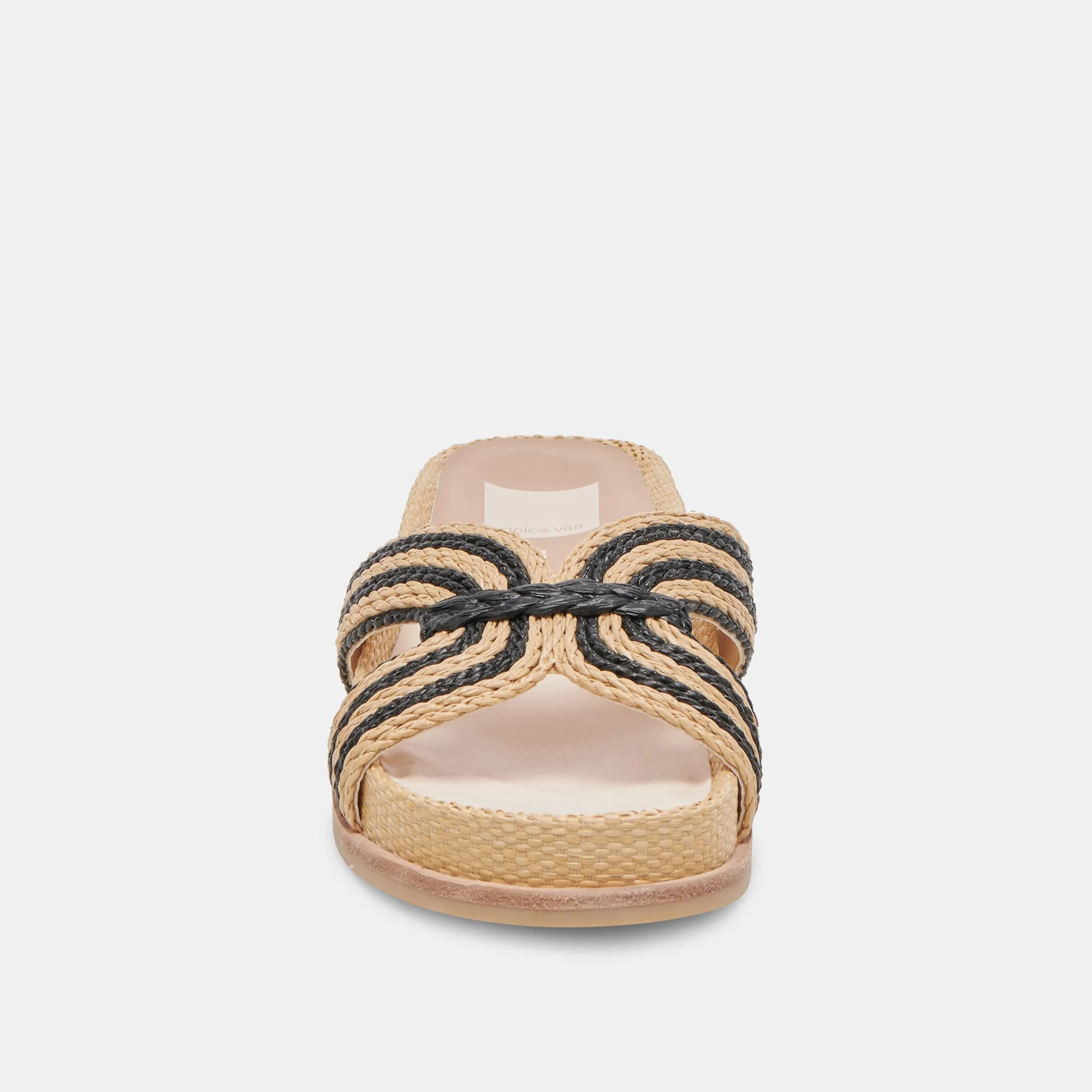 SELDA SANDALEN NATUR RAFFIA SCHWARZ