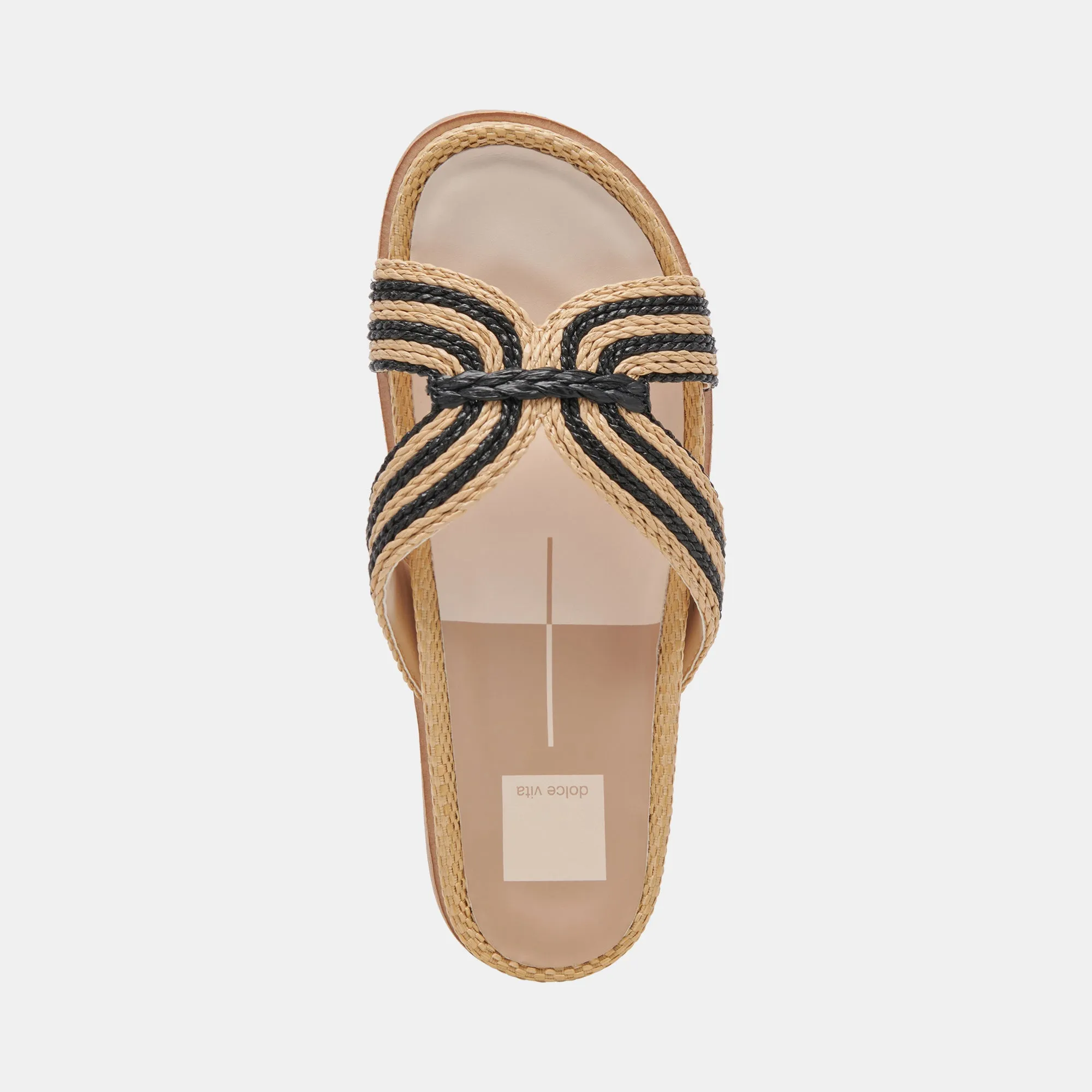 SELDA SANDALEN NATUR RAFFIA SCHWARZ