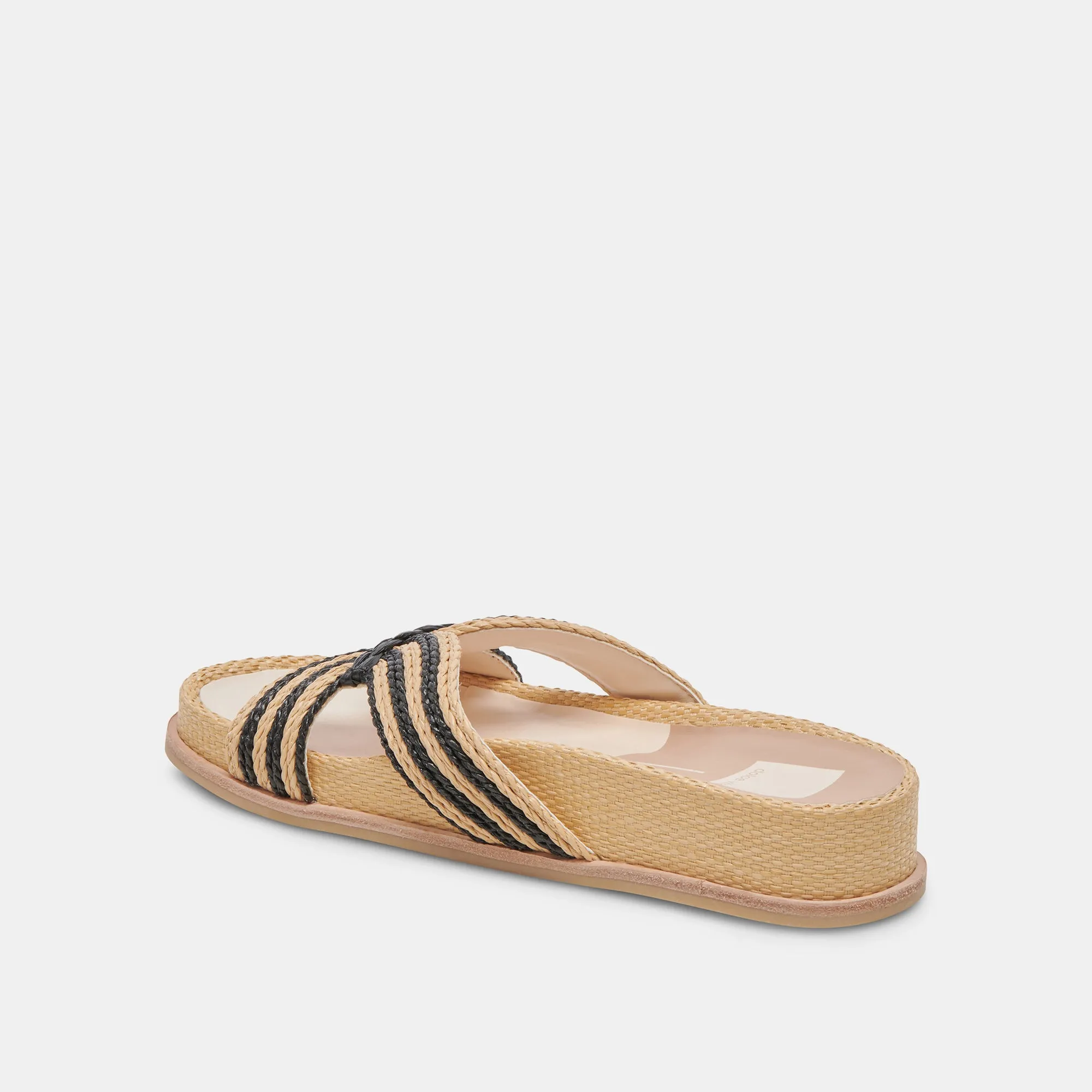 SELDA SANDALEN NATUR RAFFIA SCHWARZ