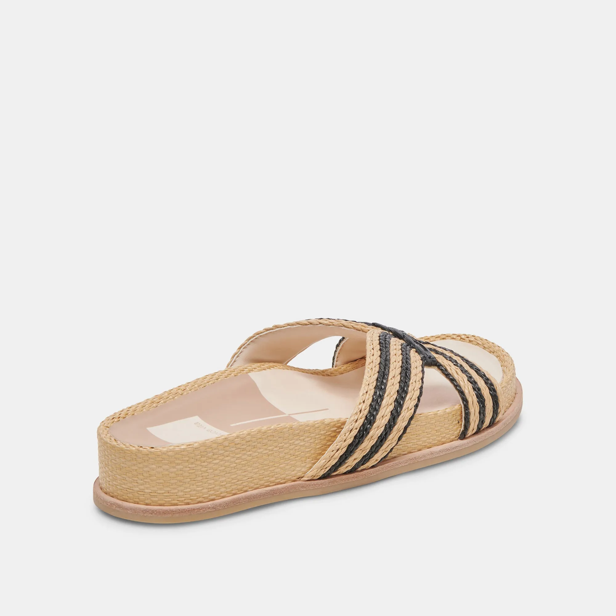 SELDA SANDALEN NATUR RAFFIA SCHWARZ