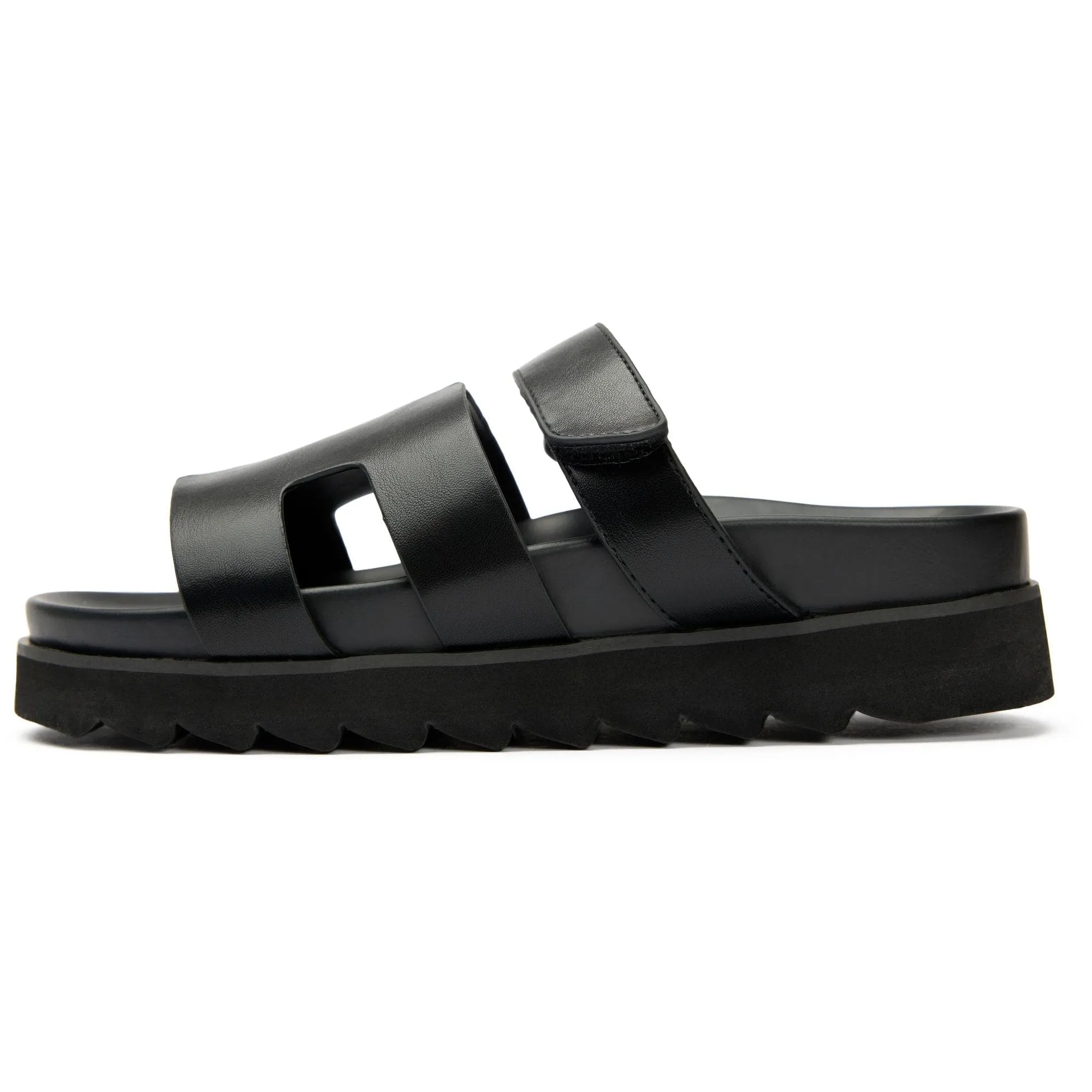 Shea Damen Vegan-Leder Slide-Sandalen | Schwarz