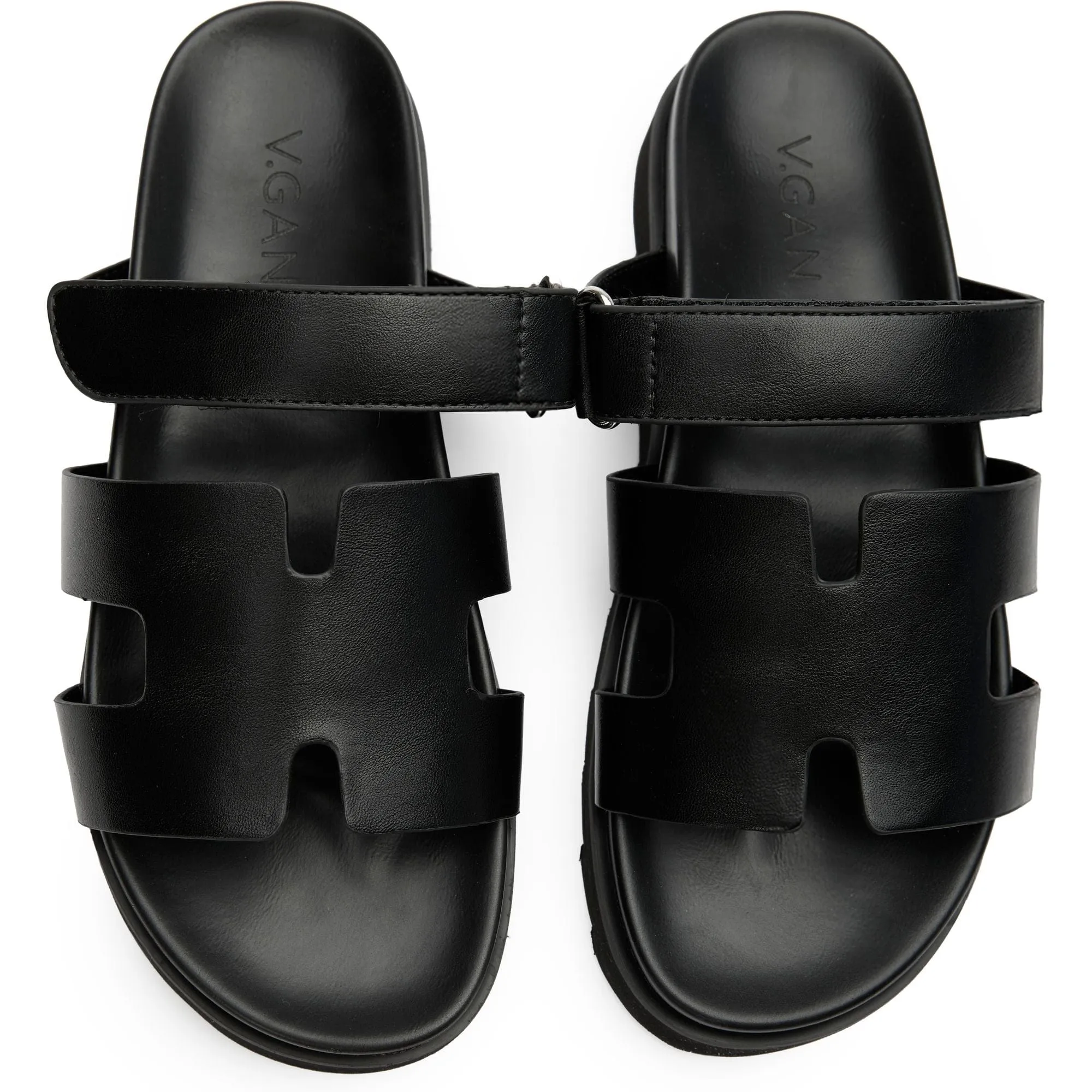 Shea Damen Vegan-Leder Slide-Sandalen | Schwarz