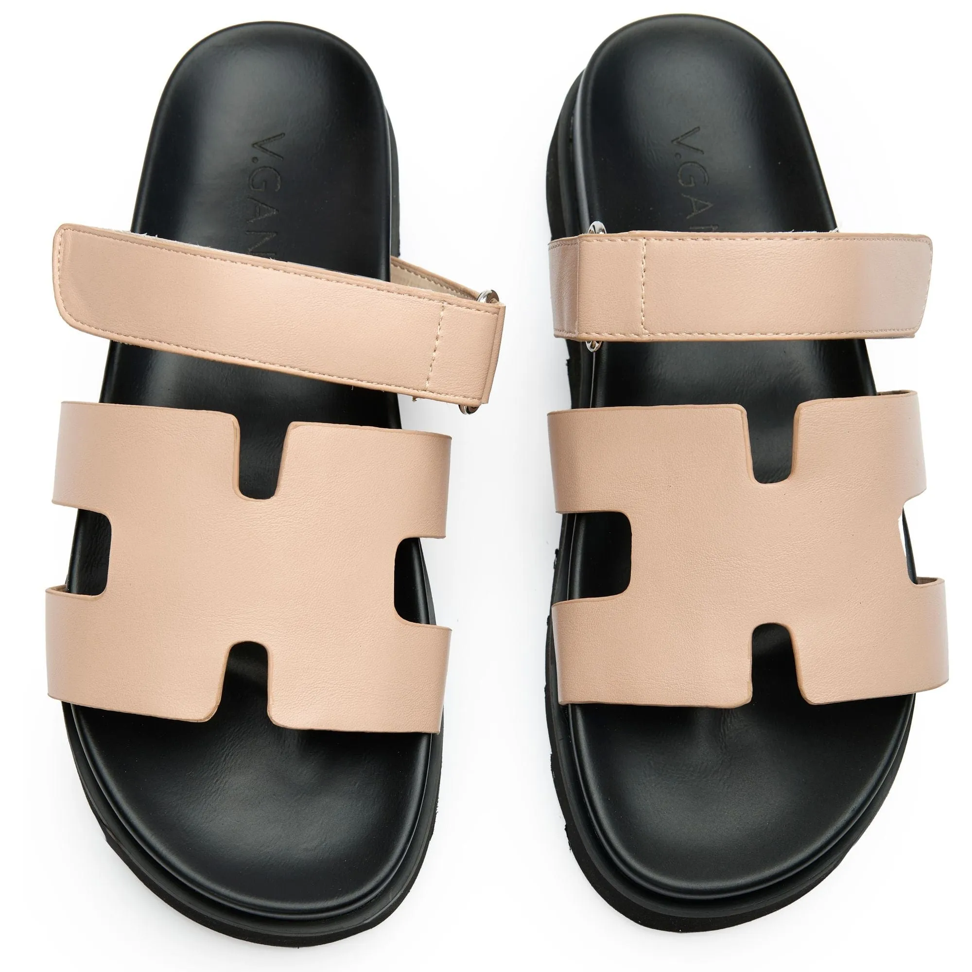Shea Damen Vegan Leder Slide Sandalen | Natur
