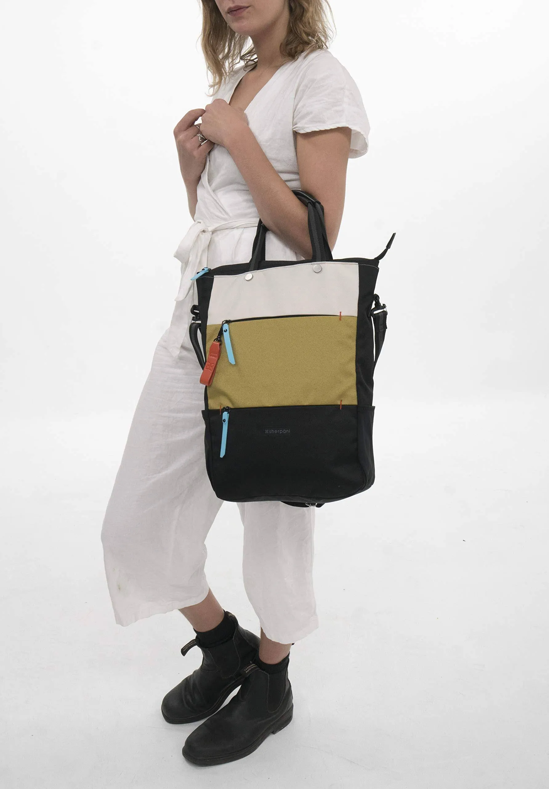 Sherpani Camden, Nylon-Convertible-Rucksack-Tasche, Tragetasche, Umhängetasche für Damen, RFID-Schutz, 15-Zoll-Laptophülle, Sherpani