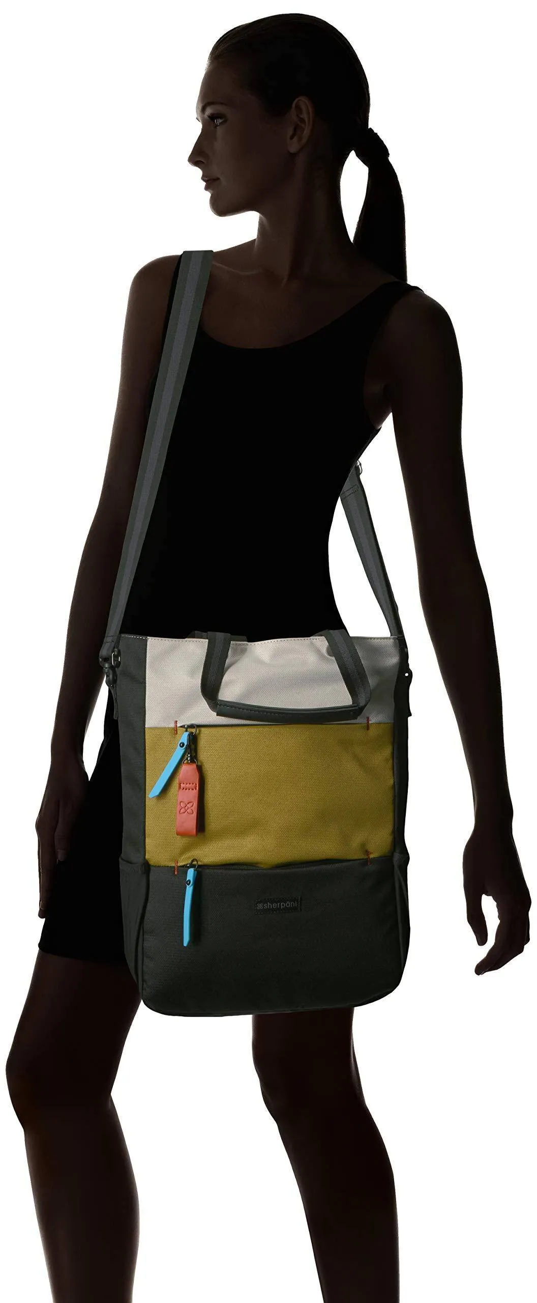 Sherpani Camden, Nylon-Convertible-Rucksack-Tasche, Tragetasche, Umhängetasche für Damen, RFID-Schutz, 15-Zoll-Laptophülle, Sherpani