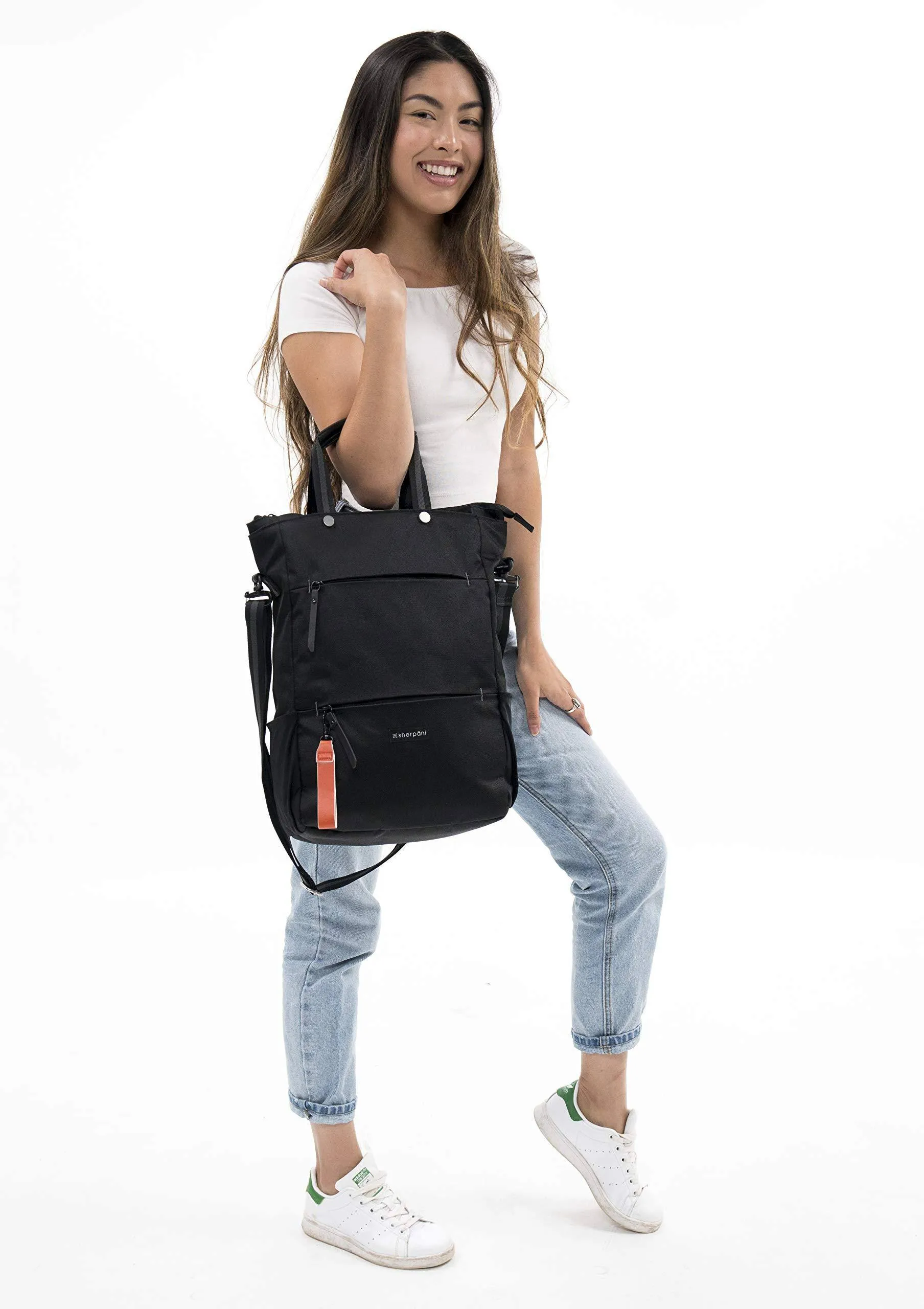 Sherpani Camden, Nylon-Convertible-Rucksack-Tasche, Tragetasche, Umhängetasche für Damen, RFID-Schutz, 15-Zoll-Laptophülle, Sherpani