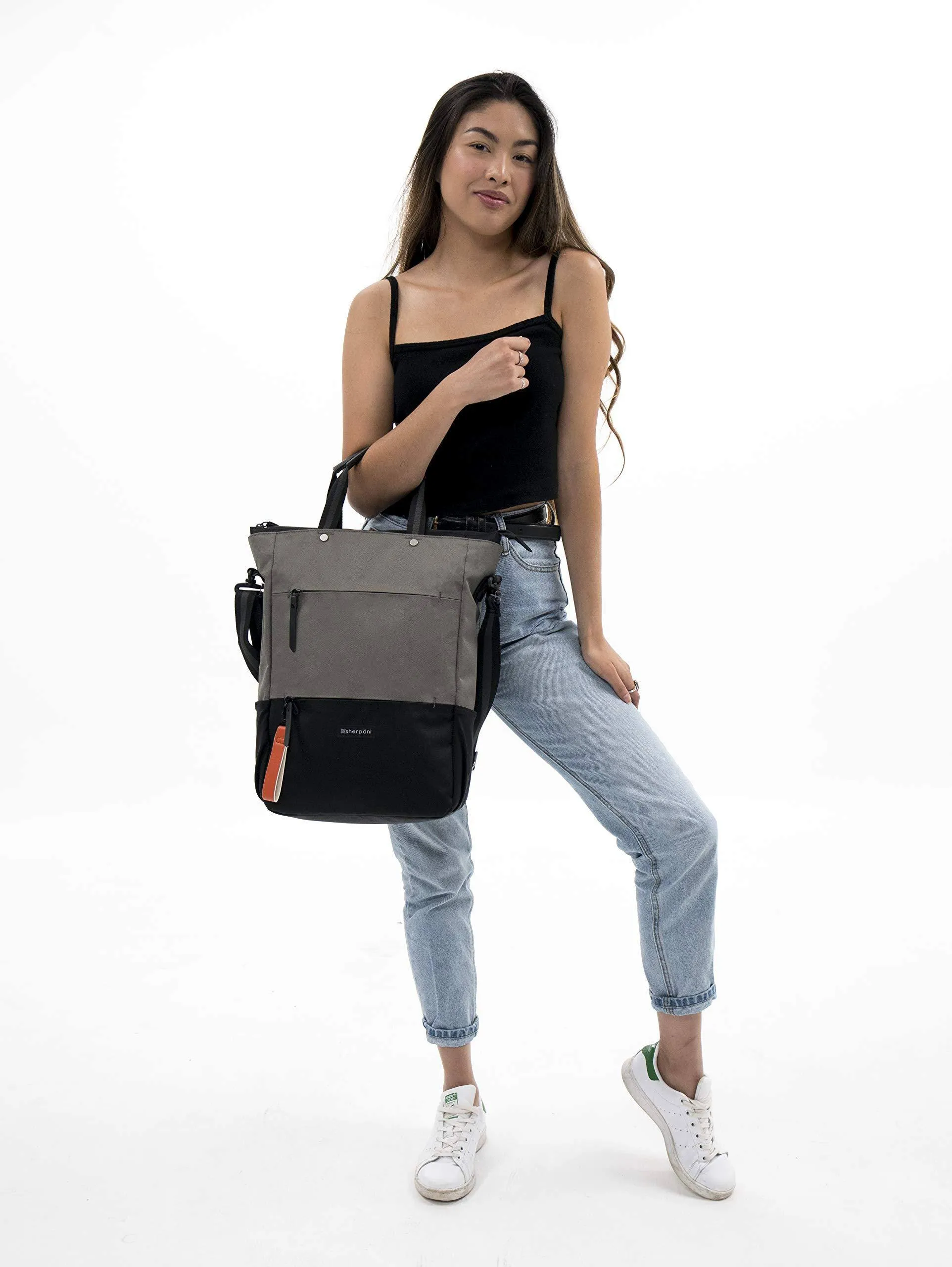 Sherpani Camden, Nylon-Convertible-Rucksack-Tasche, Tragetasche, Umhängetasche für Damen, RFID-Schutz, 15-Zoll-Laptophülle, Sherpani
