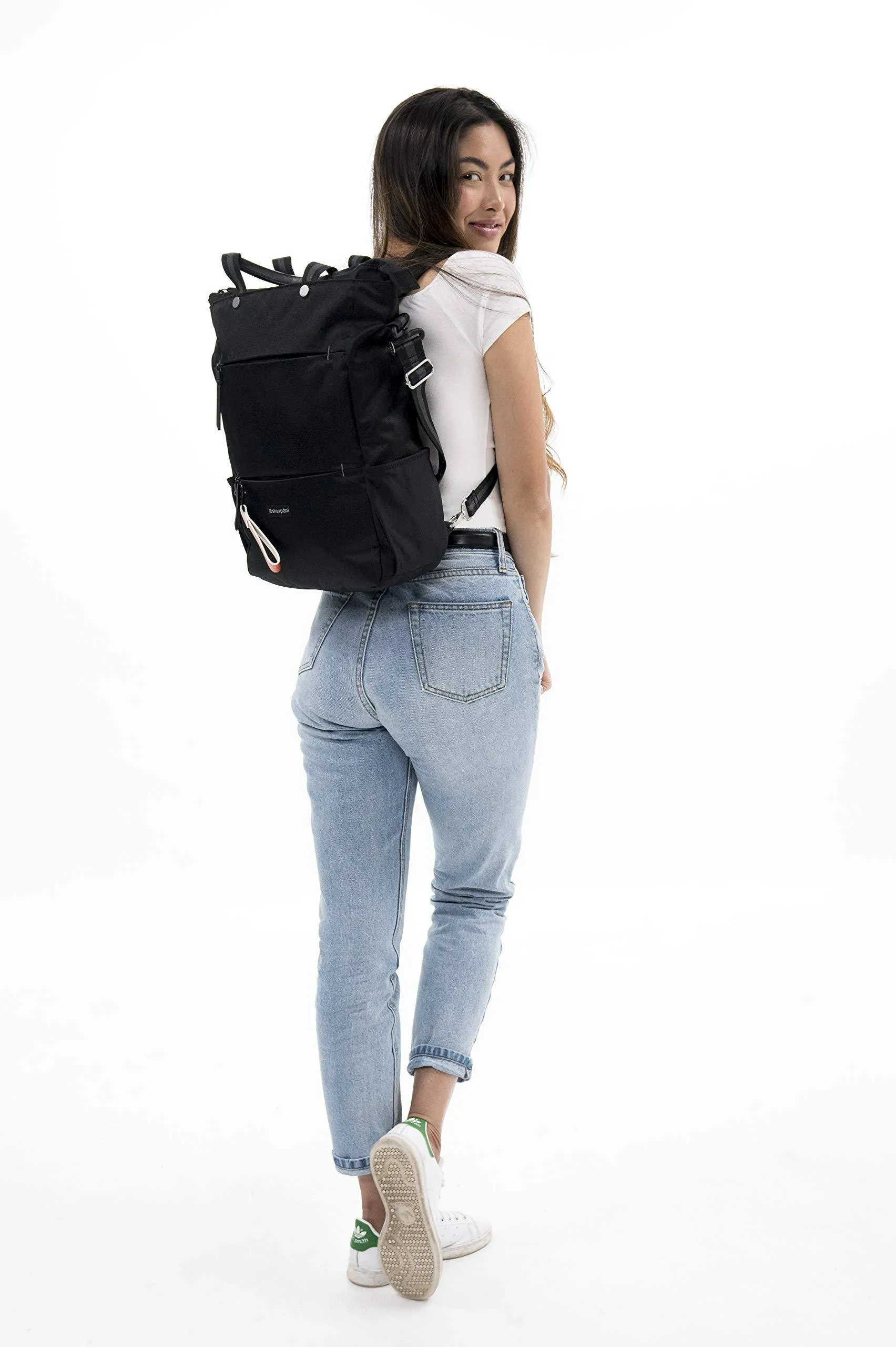 Sherpani Camden, Nylon-Convertible-Rucksack-Tasche, Tragetasche, Umhängetasche für Damen, RFID-Schutz, 15-Zoll-Laptophülle, Sherpani