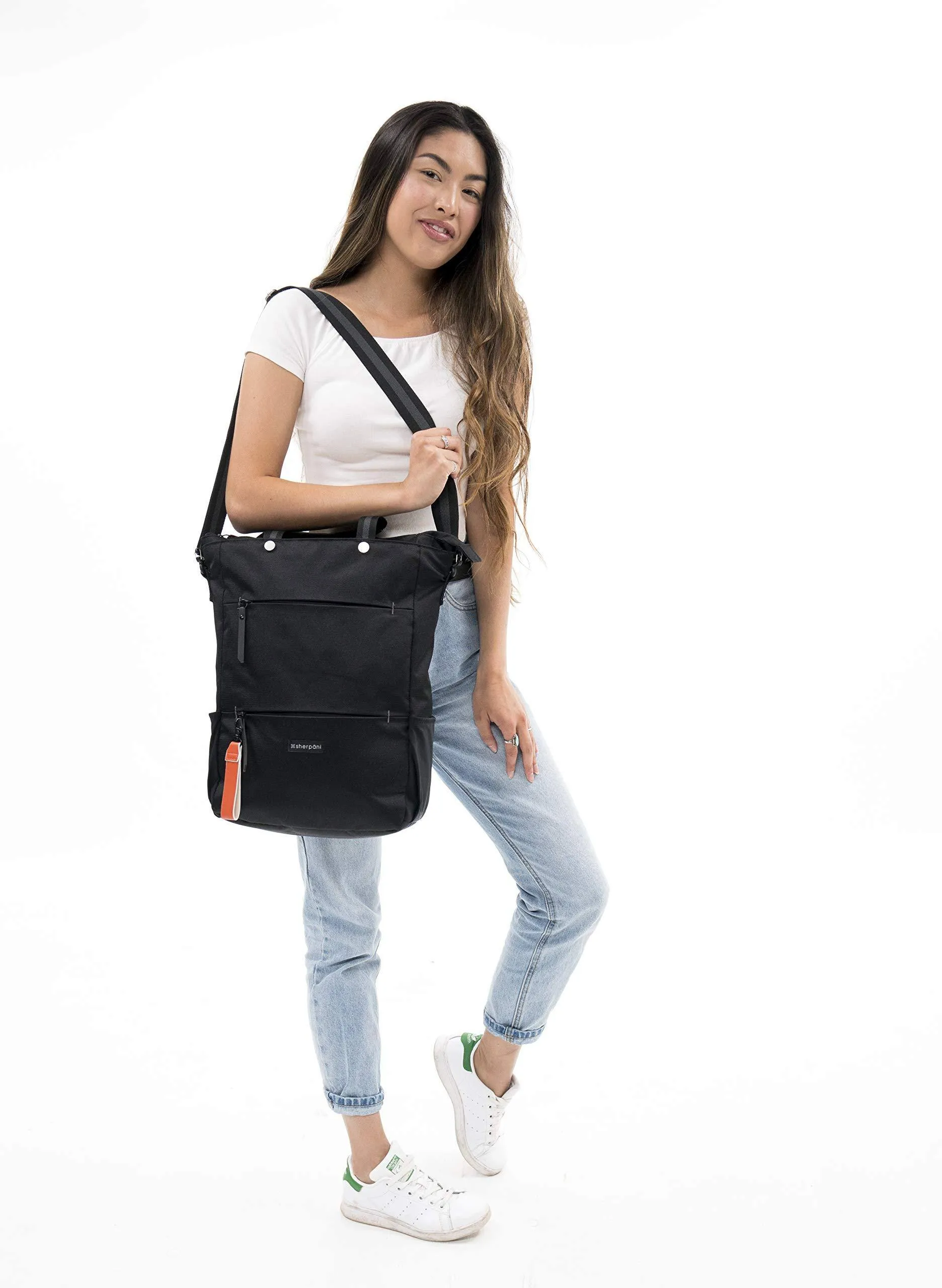 Sherpani Camden, Nylon-Convertible-Rucksack-Tasche, Tragetasche, Umhängetasche für Damen, RFID-Schutz, 15-Zoll-Laptophülle, Sherpani