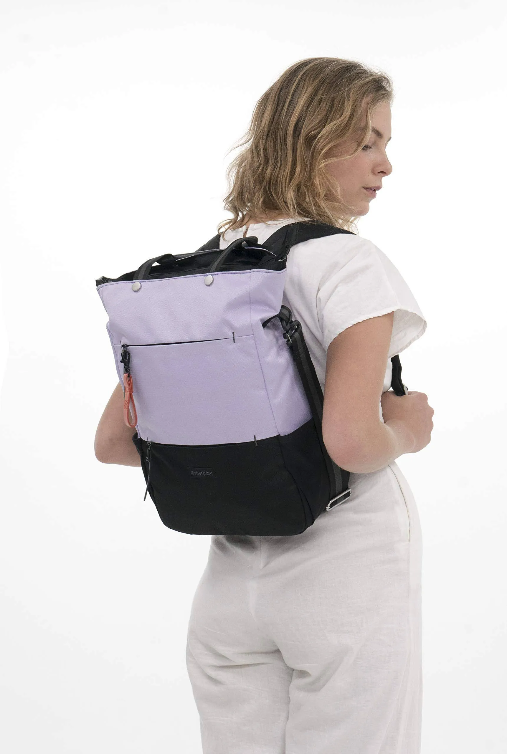 Sherpani Camden, Nylon-Convertible-Rucksack-Tasche, Tragetasche, Umhängetasche für Damen, RFID-Schutz, 15-Zoll-Laptophülle, Sherpani