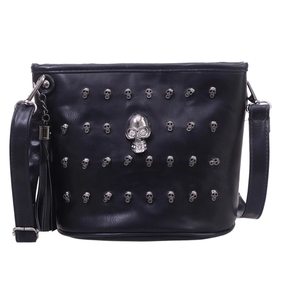 Schädel-Design Damen Messenger Bags Handtaschen Schultertaschen Satchel Clutch Mädchen Schwarz Schädel Crossbody Bag Bolsas Borse Feminina Fashion Nova Taschen