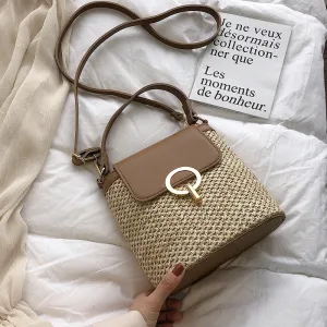 Kleine Stroh-Eimerhandtaschen für Damen 2020 Sommer Umhängetaschen Damen Reisehandtaschen und Handtaschen Damen Schultermessengertasche Fashion Nova Taschen
