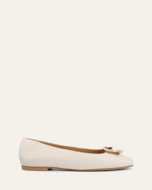 SONNY DRESS FLATS IN OFF-WHITE LEDER