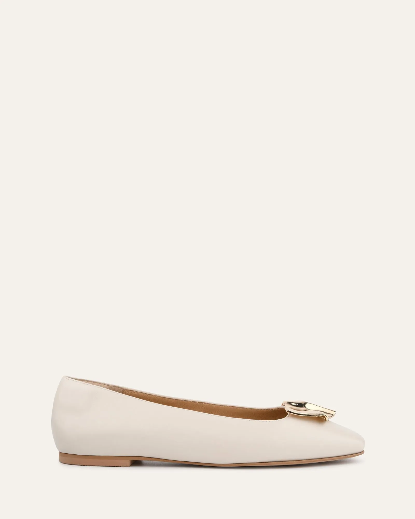 SONNY DRESS FLATS IN OFF-WHITE LEDER