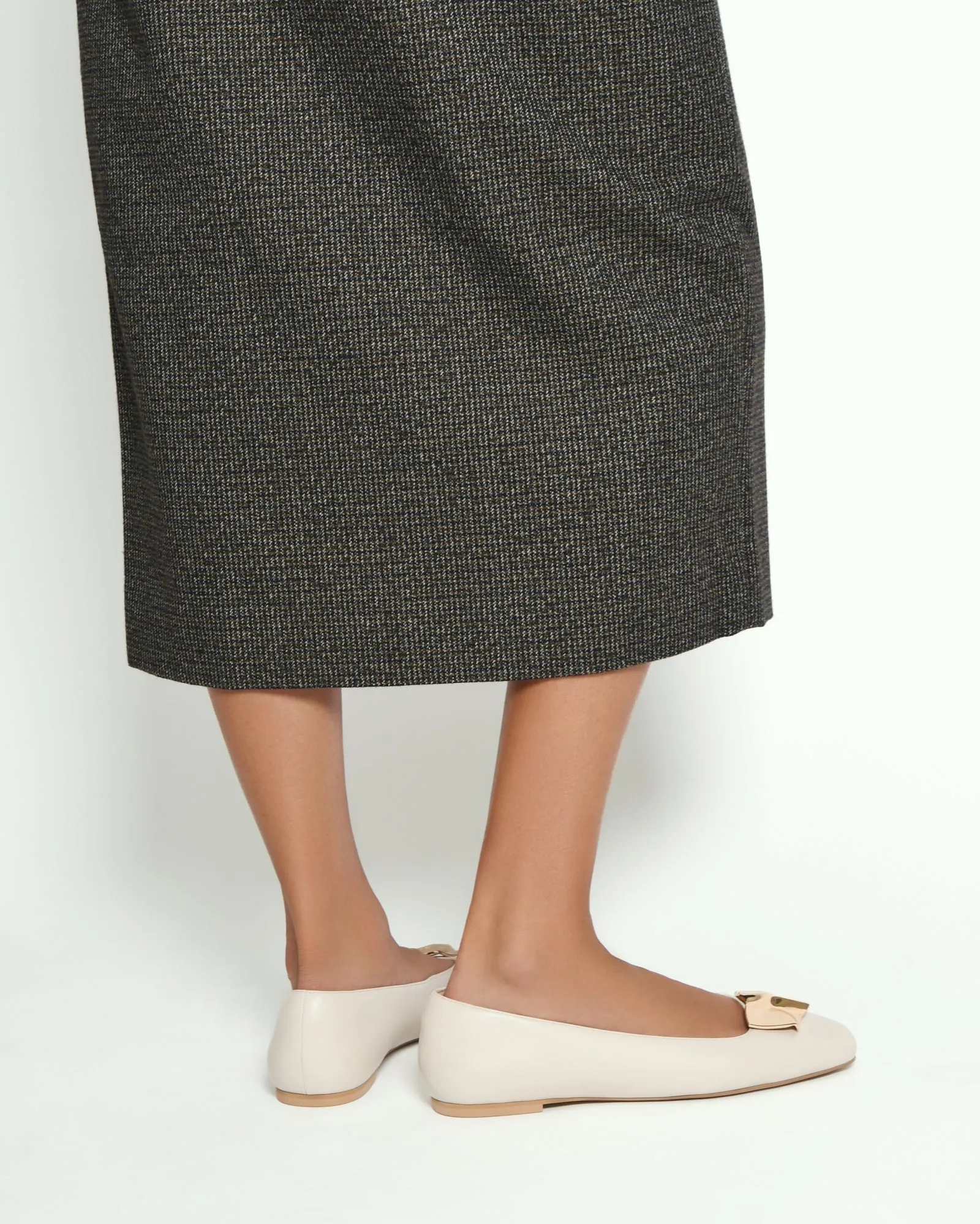 SONNY DRESS FLATS IN OFF-WHITE LEDER