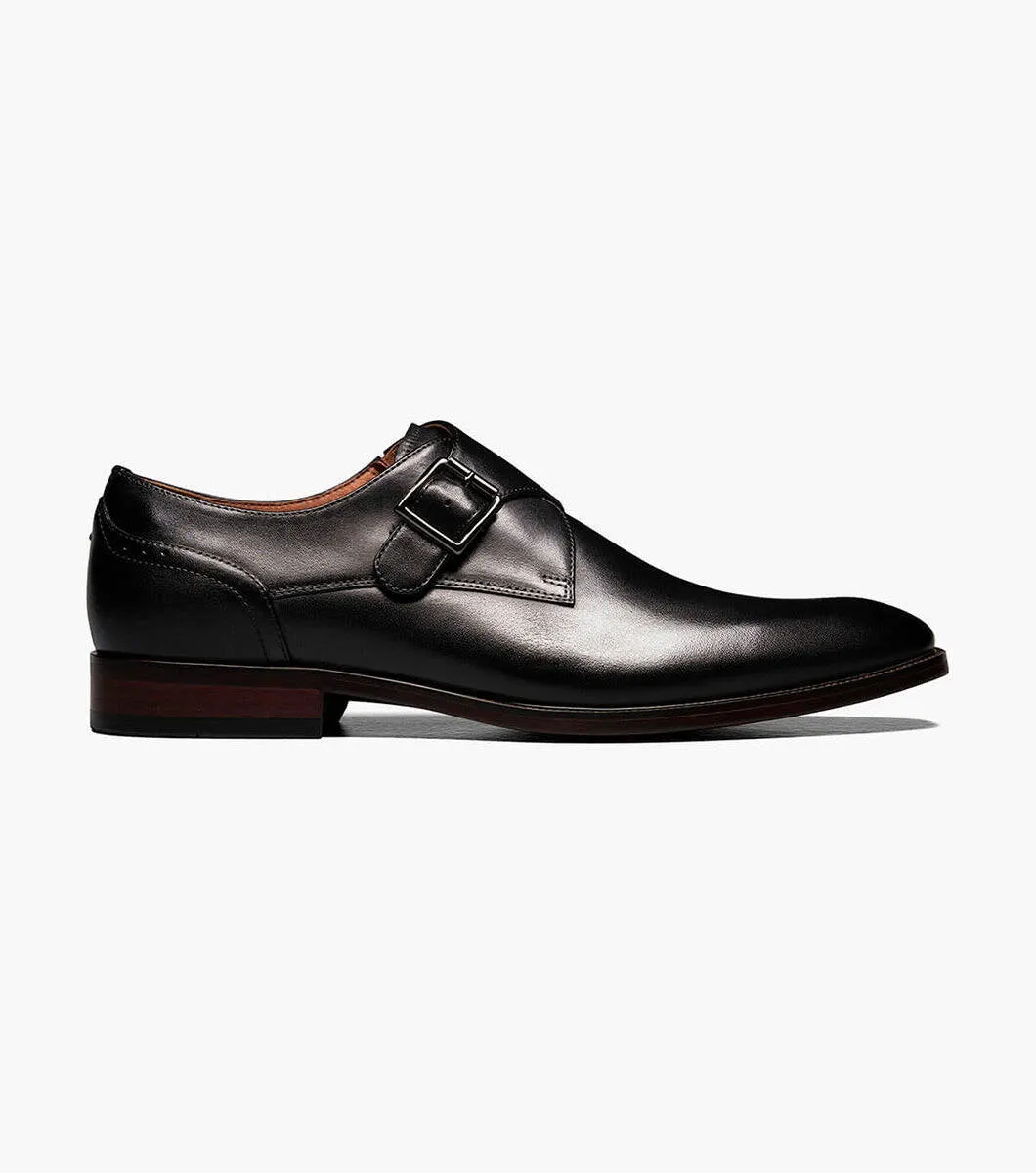 SORRENTO Plain Toe Einfacher Monkstrap - Schwarz