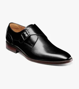 SORRENTO Plain Toe Einfacher Monkstrap - Schwarz