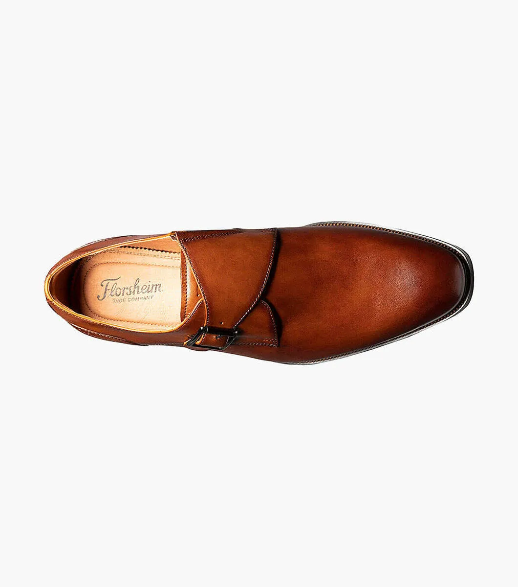 SORRENTO Plain Toe Einfacher Monkstrap - Cognac