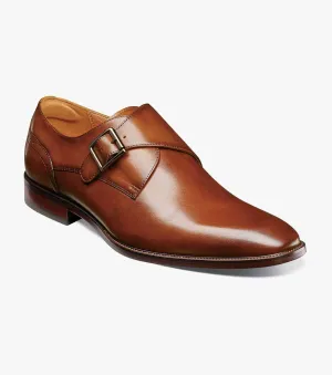 SORRENTO Plain Toe Einfacher Monkstrap - Cognac