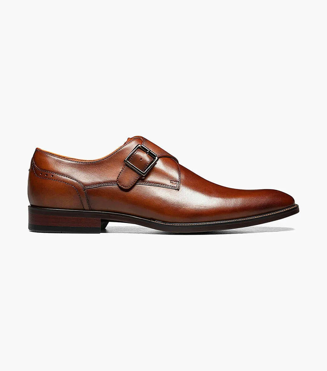 SORRENTO Plain Toe Einfacher Monkstrap - Cognac