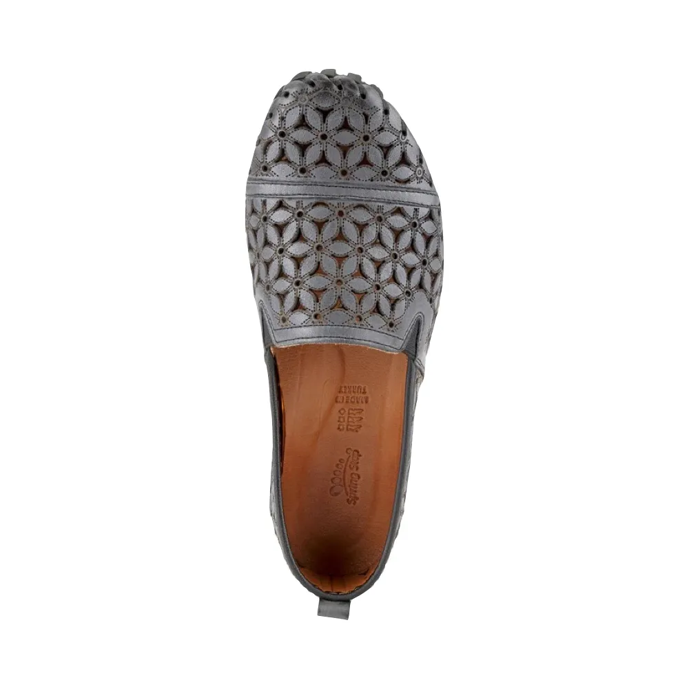 Spring Step Damen Flowerflow Schlupfschuh Flach in Anthrazit