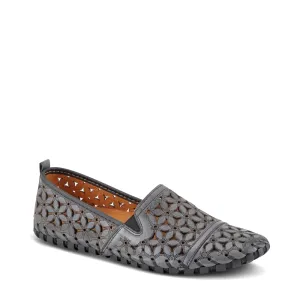 Spring Step Damen Flowerflow Schlupfschuh Flach in Anthrazit