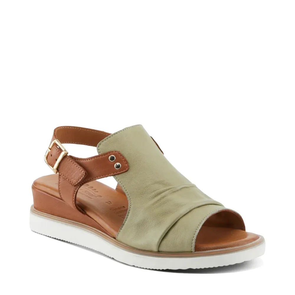 Spring Step Damen Locals Keilabsatz-Sandale in Oliv Multi