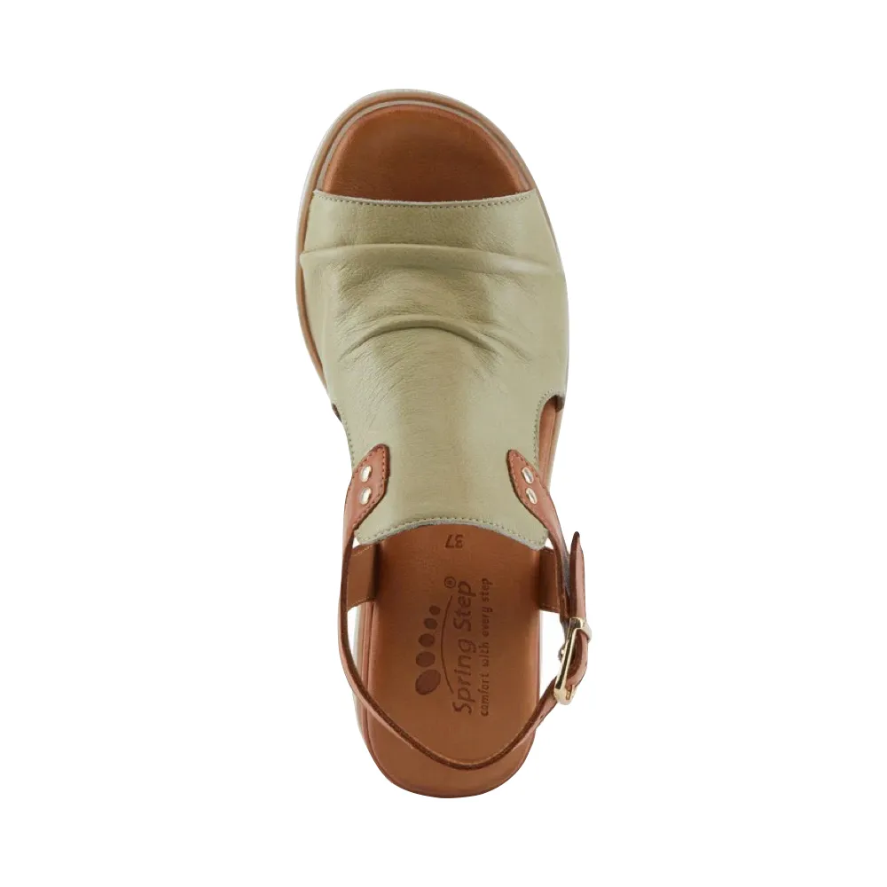 Spring Step Damen Locals Keilabsatz-Sandale in Oliv Multi