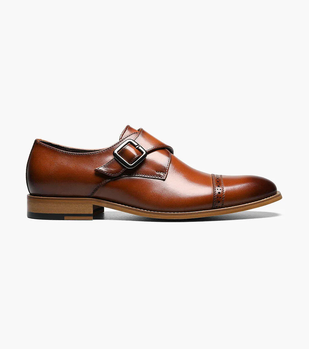 Stacy Adams DESMOND Cap Toe Monkstrap-Schuhe - Kognak