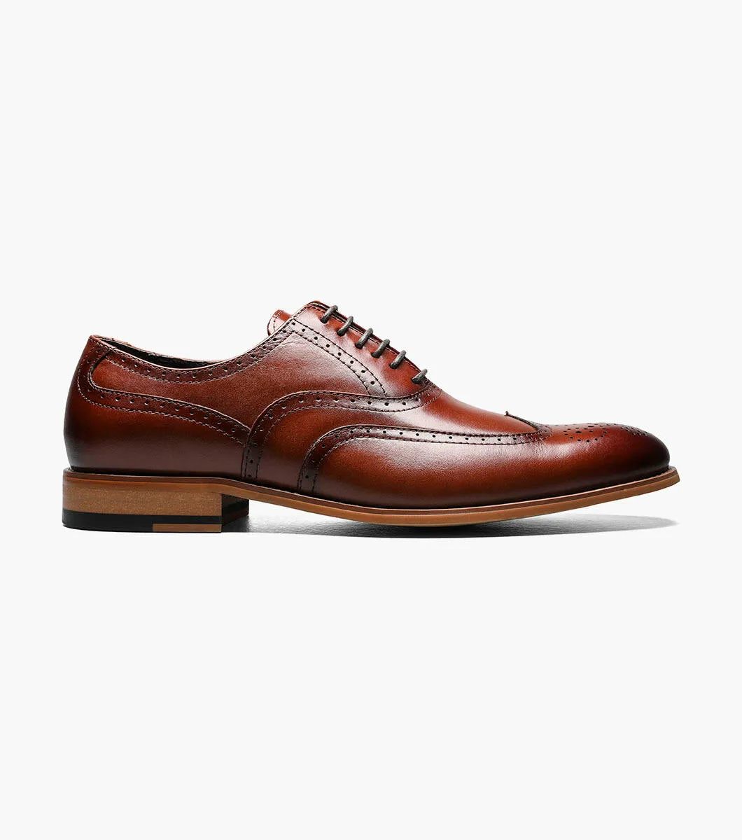 Stacy Adams DUNBAR Wingtip Oxford Schuhe - Cognac