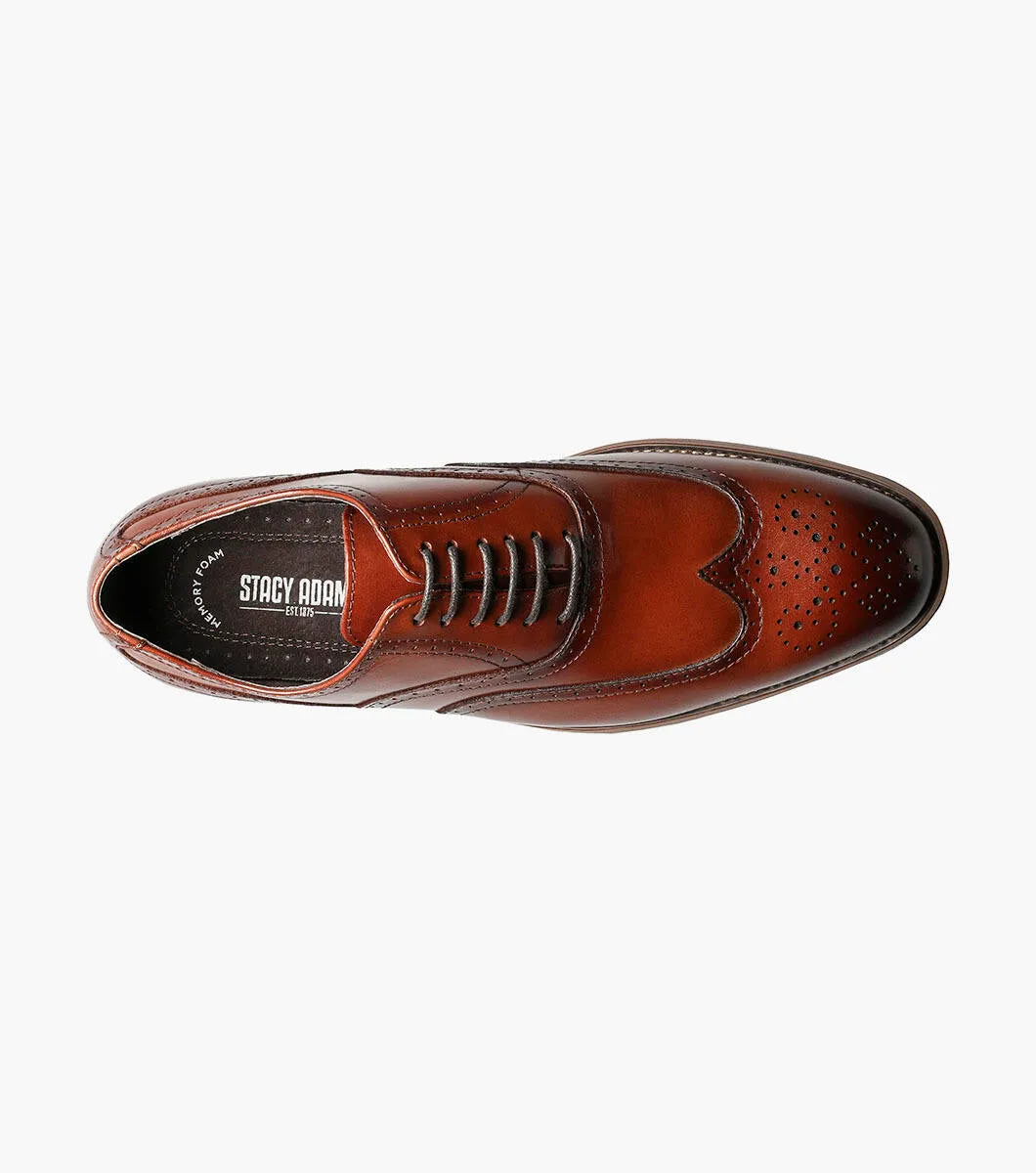 Stacy Adams DUNBAR Wingtip Oxford Schuhe - Cognac