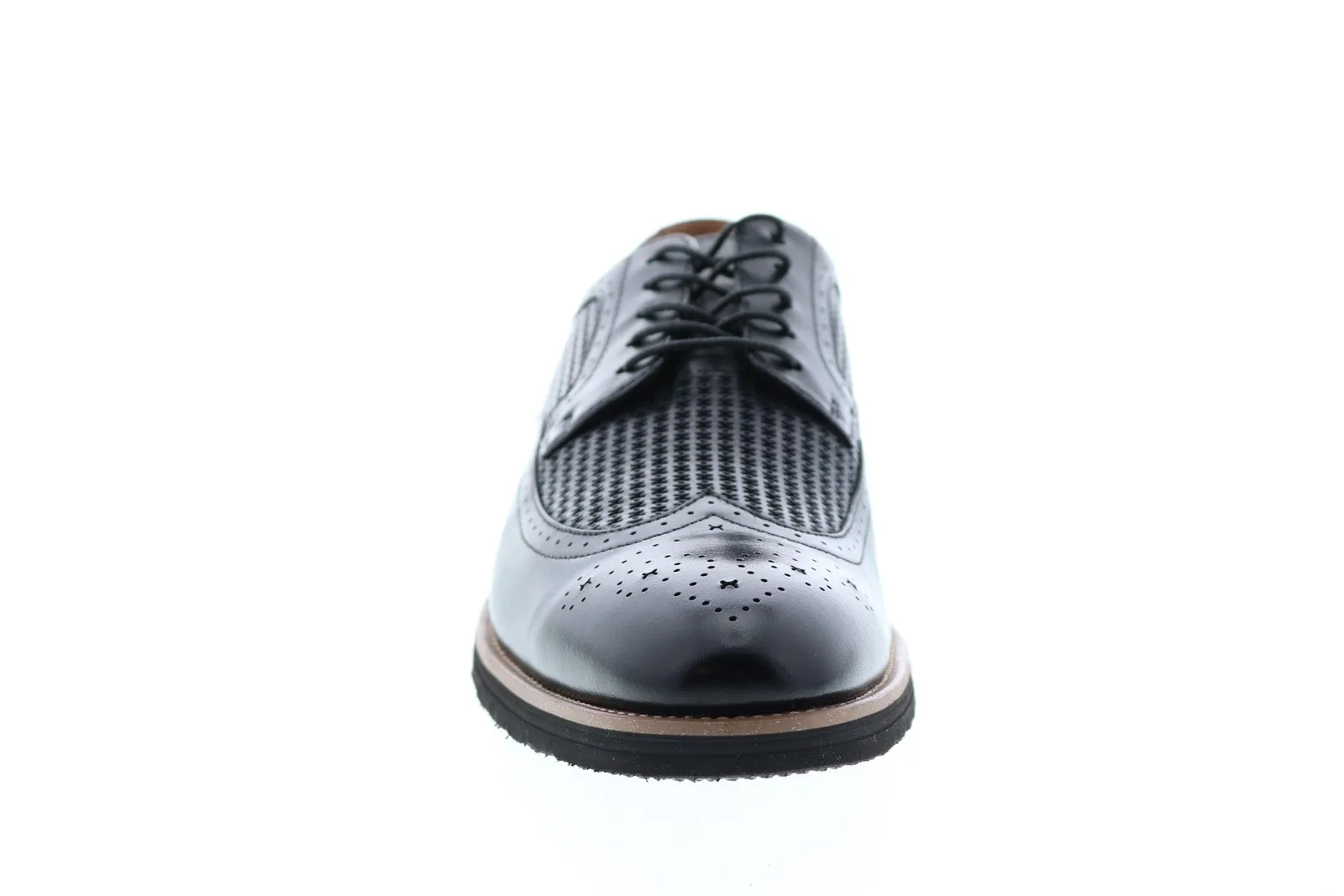 Stacy Adams Emile Leder Wingtip Oxfords Schuhe - Schwarz