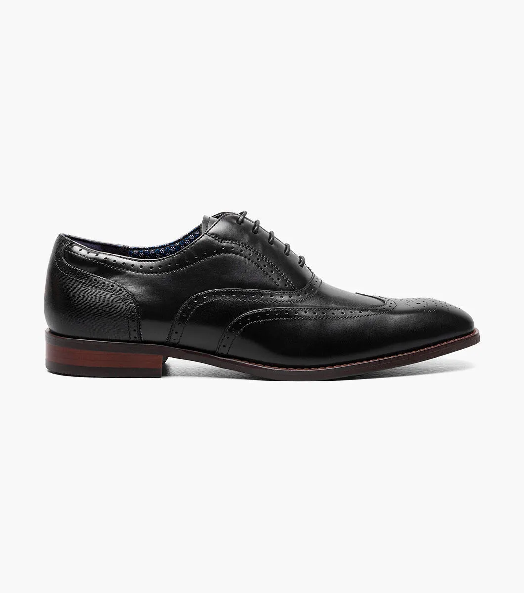 Stacy Adams KAINE Wingtip Oxford - Schwarz