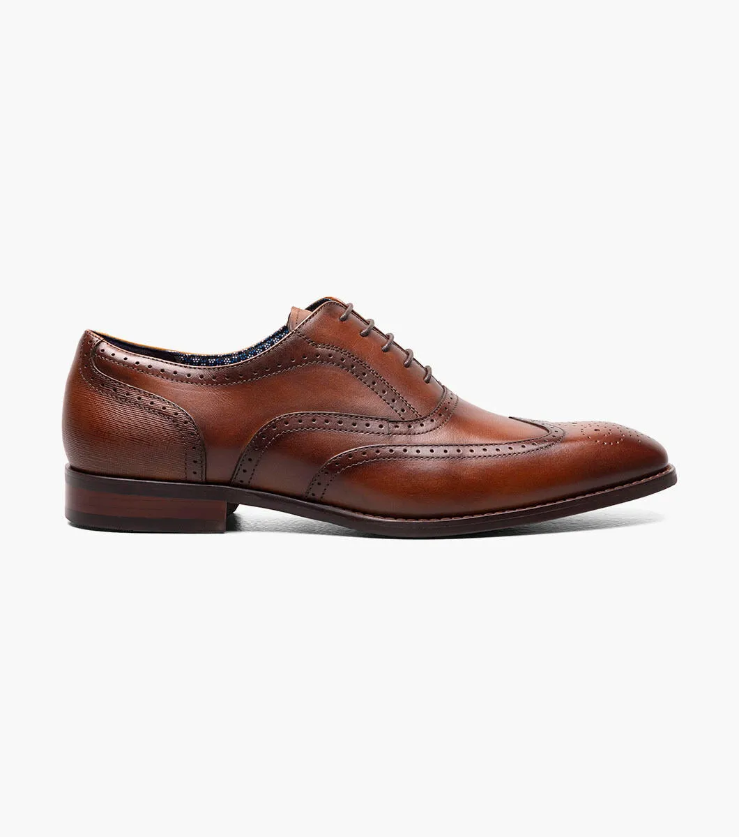Stacy Adams KAINE Wingtip Oxford - Cognac