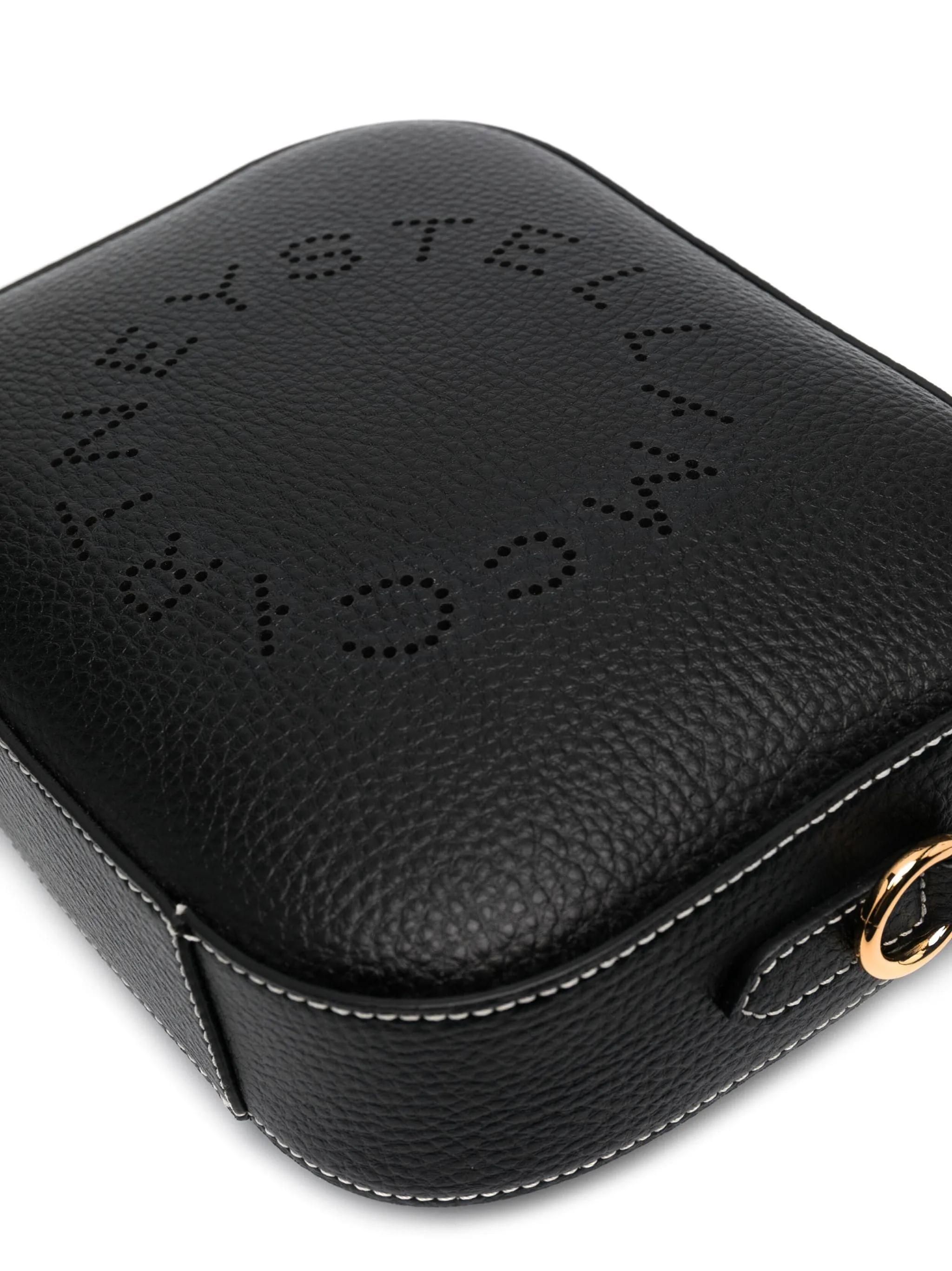 Stella Logo Kamera-Tasche in Körnung, Schwarze Taschen_Stella Mccartney_Taschen