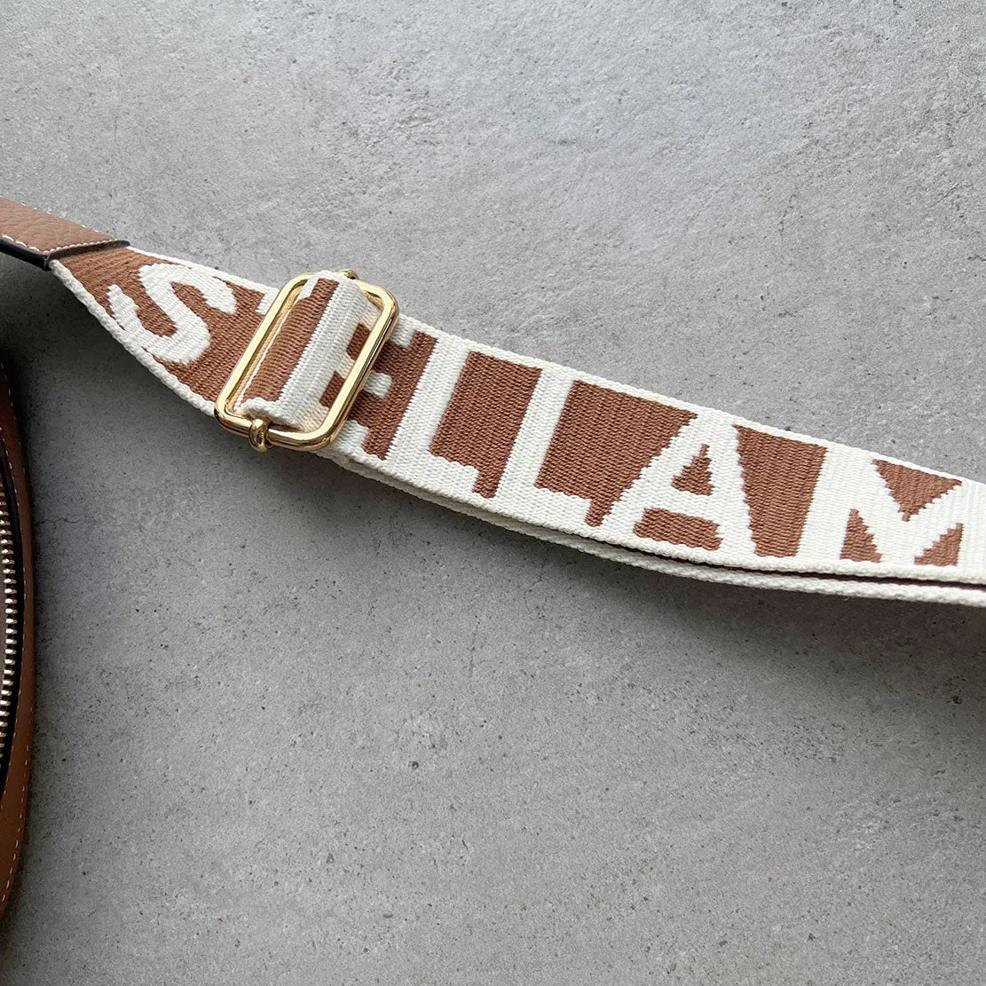 Stella Logo Kamera-Tasche Fischgrätmuster, Schwarz/Pekannuss Taschen_Stella Mccartney_Taschen