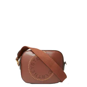 Stella Logo Kameratasche mit Peitschen-/Stollenriemen, Cognac Taschen_Stella Mccartney_Taschen
