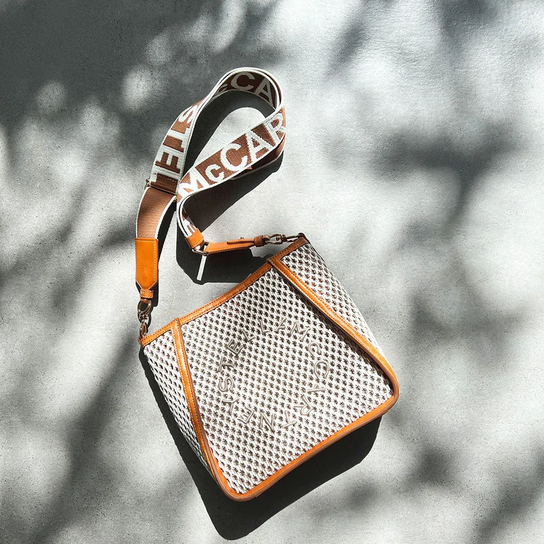 Stella Logo Mini Umhängetasche Rope Mesh, Elfenbein/Beige Taschen_Stella Mccartney_Taschen