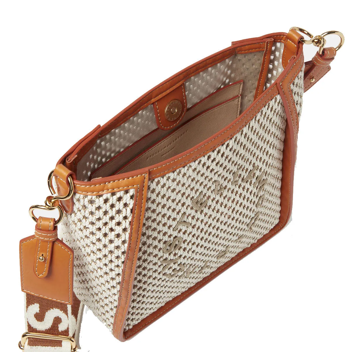 Stella Logo Mini Umhängetasche Rope Mesh, Elfenbein/Beige Taschen_Stella Mccartney_Taschen