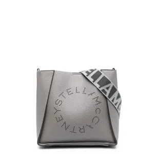 Stella Logo Mini Umhängetasche Hobo Perforiert, Rauch Taschen_Stella Mccartney_Taschen
