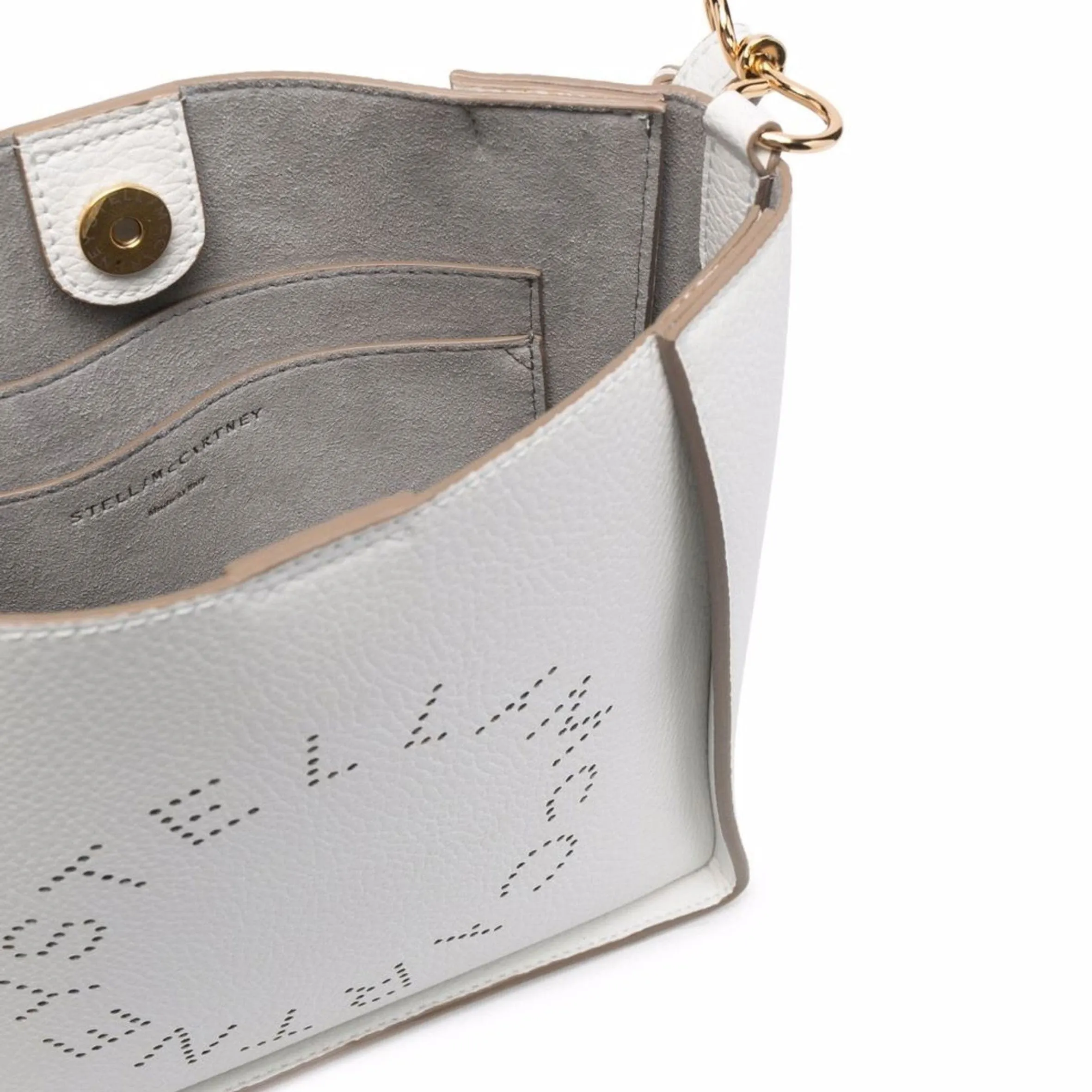 Stella Logo Mini Umhängetasche Hobo Perforiert, Weiße Taschen_Stella Mccartney_Taschen