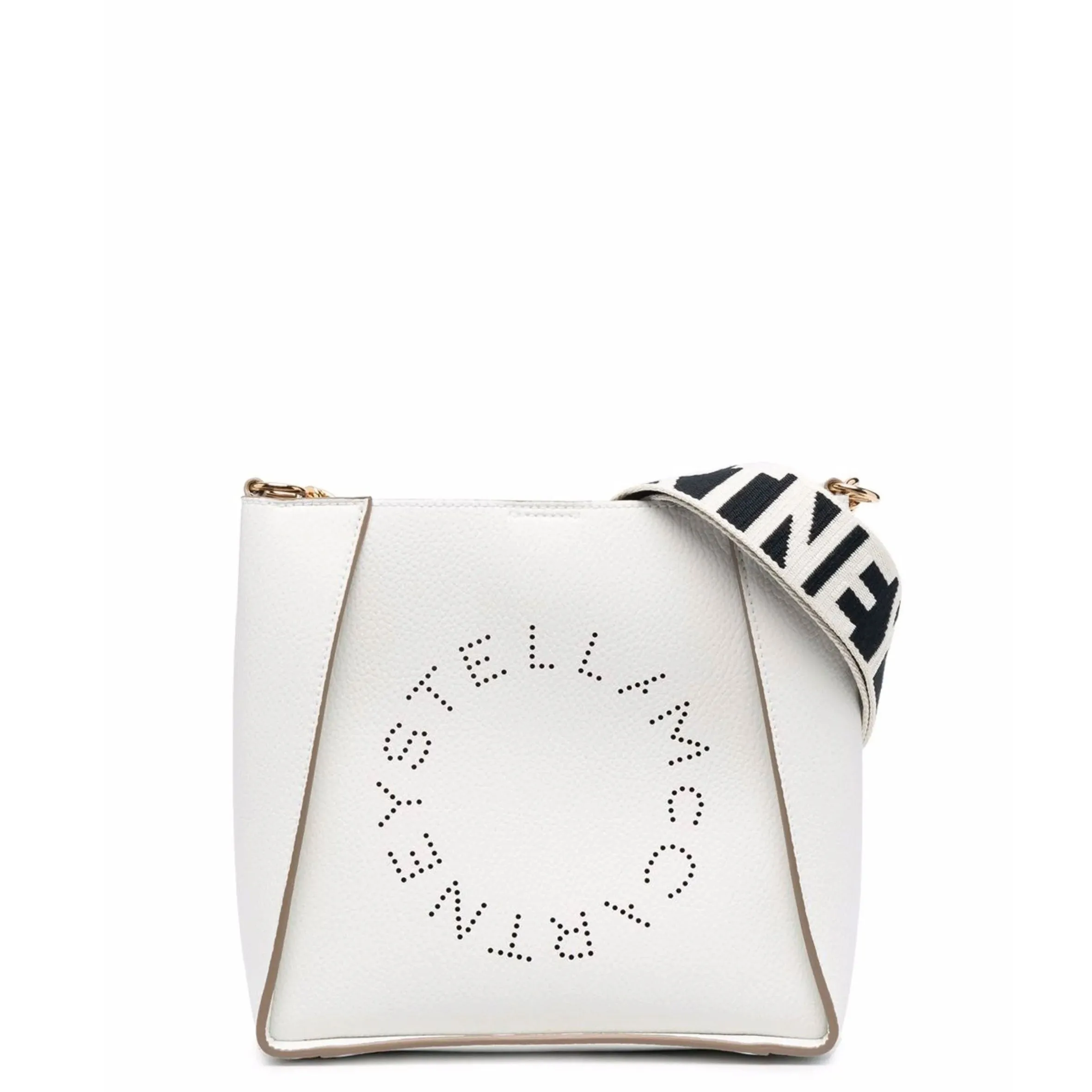 Stella Logo Mini Umhängetasche Hobo Perforiert, Weiße Taschen_Stella Mccartney_Taschen