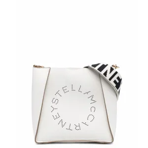 Stella Logo Mini Umhängetasche Hobo Perforiert, Weiße Taschen_Stella Mccartney_Taschen