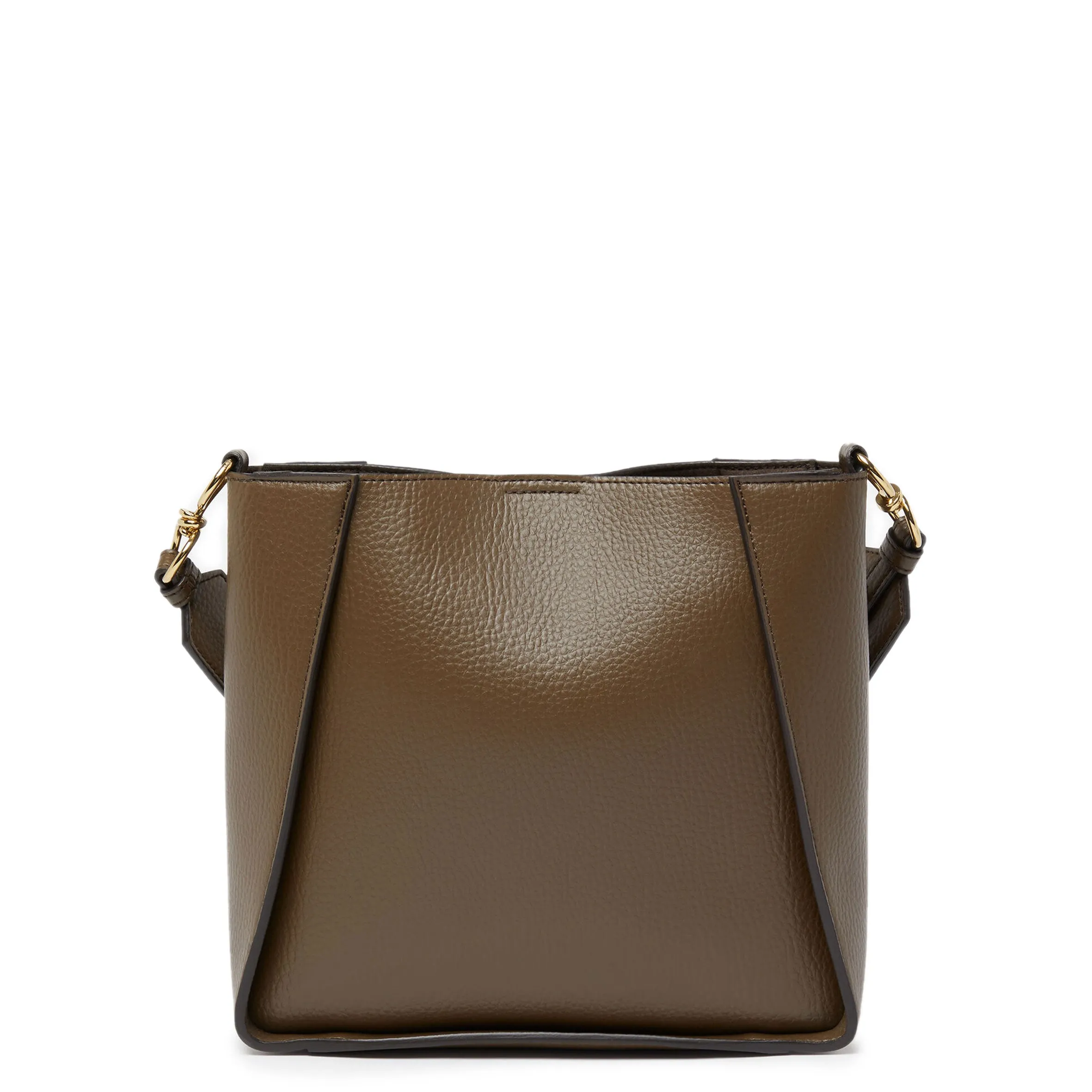 Stella Logo Mini Umhängetasche Hobo mit Prägestruktur und Nieten, Braune Taschen_Stella Mccartney_Taschen