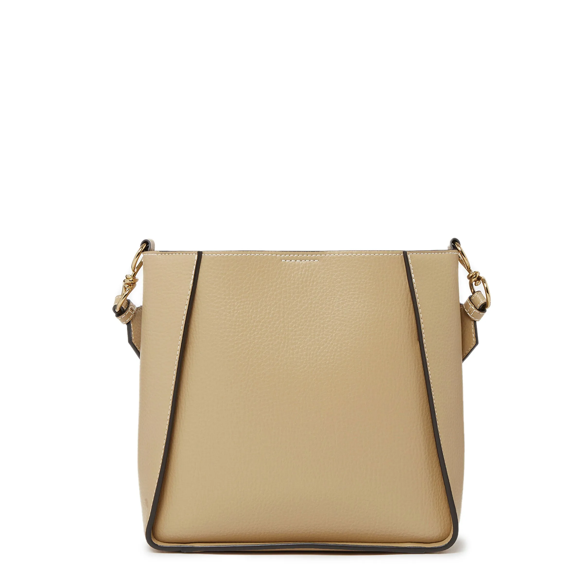 Stella Logo Mini Umhängetasche Hobo mit Prägestruktur und Nieten, Karamell Taschen_Stella Mccartney_Taschen