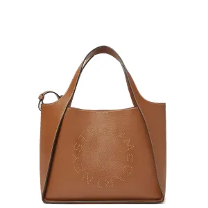 Stella Logo Tragetasche C/B Körnung mit Nieten, Pekannuss Taschen_Stella Mccartney_Taschen