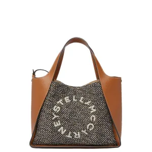 Stella Logo Tragetasche C/B, Fischgrät, Schwarz/Pekan Taschen_Stella Mccartney_Taschen