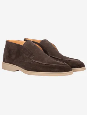 Suede Knöchelstiefel Dunkelbraun